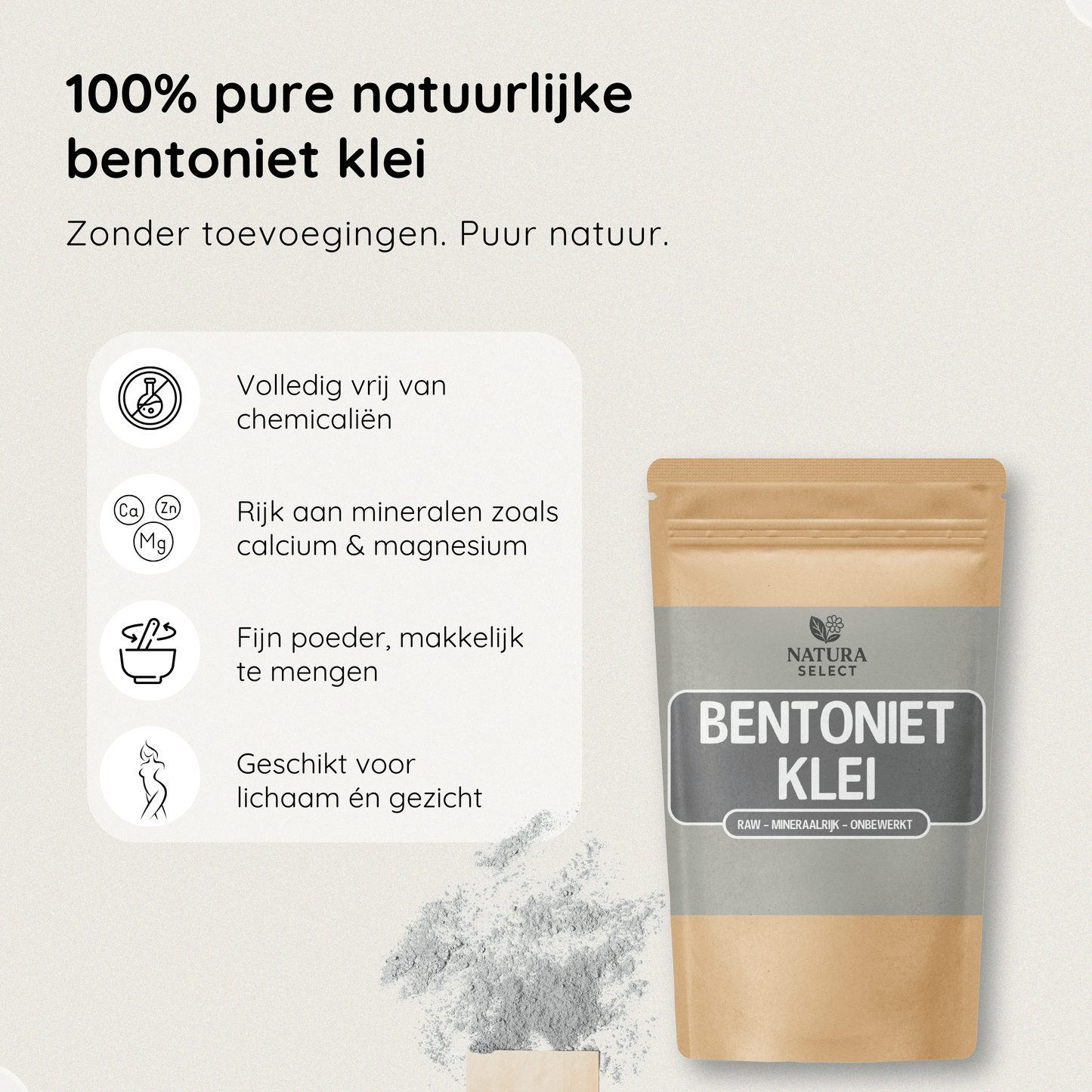 Bentoniet Klei – 100% Natuurlijk & Cosmetisch
